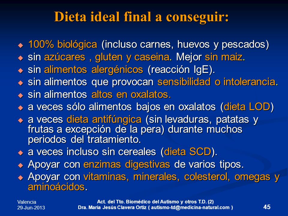 Autismo dieta sin gluten y sin caseina